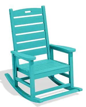 Outdoor Rocking Chair, Oversized Rocking Chair with Footrest for Adults, HDPE All Weather Resistant Rocking Chairs for Patio, 350lbs Weight Capacity, Aruba Outdoor Rocking Chair, Oversized Rocking Chair with Footrest for Adults, HDPE All Weather Resistant Rocking Chairs for Patio, 350lbs Weight Capacity, Aruba