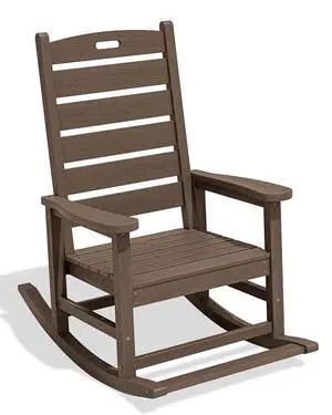 Outdoor Rocking Chair, Oversized Rocking Chair with Footrest for Adults, HDPE All Weather Resistant Rocking Chairs for Patio, 350lbs Weight Capacity, Coffee Outdoor Rocking Chair, Oversized Rocking Chair with Footrest for Adults, HDPE All Weather Resistant Rocking Chairs for Patio, 350lbs Weight Capacity, Coffee
