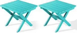 Folding Outdoor Side Table Set of 2, Portable Adirondack Side Table, Aruba Folding Outdoor Side Table Set of 2, Portable Adirondack Side Table, Aruba