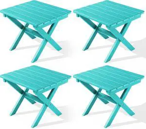 Folding Outdoor Side Table Set of 4, Small Adirondack Side Table, Aruba Folding Outdoor Side Table Set of 4, Small Adirondack Side Table, Aruba