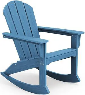 Outdoor Adirondack Rocking Chair, All-Weather HDPE Adirondack Rocker Chair, Front Porch Rocker Chairs for Patio Lawn Porch Deck, Navy Outdoor Adirondack Rocking Chair, All-Weather HDPE Adirondack Rocker Chair, Front Porch Rocker Chairs for Patio Lawn Porch Deck, Navy