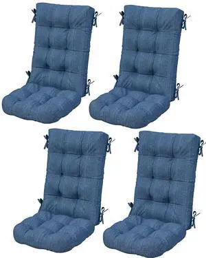 HDPE Outdoor Rocking Cushion Set of 4, Memory Foam Cushion Navy HDPE Outdoor Rocking Cushion Set of 4, Memory Foam Cushion Navy