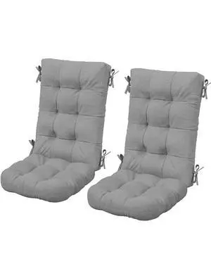 HDPE Outdoor Rocking Cushion Set of 2, Memory Foam Cushion Dark Gray HDPE Outdoor Rocking Cushion Set of 2, Memory Foam Cushion Dark Gray