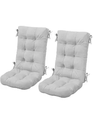 HDPE Outdoor Rocking Chair Cushion Set of 2, Memory Foam Cushion Gray HDPE Outdoor Rocking Chair Cushion Set of 2, Memory Foam Cushion Gray
