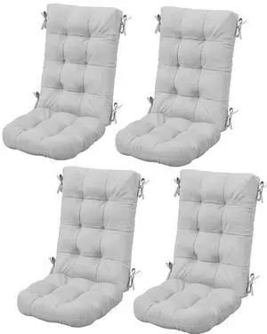 HDPE Outdoor Rocking Chair Cushion Set of 4, Memory Foam Cushion Gray HDPE Outdoor Rocking Chair Cushion Set of 4, Memory Foam Cushion Gray