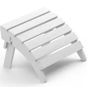 Folding Adirondack Ottoman, White Folding Adirondack Ottoman, White