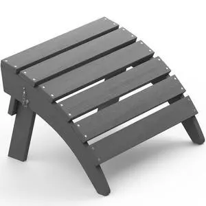 Folding Adirondack Ottoman for Adirondack Chair, No-Assembly Weather Resistance Outdoor Footstool, High Impact Polystyrene Folding Adirondack Footrest, Gray Folding Adirondack Ottoman for Adirondack Chair, No-Assembly Weather Resistance Outdoor Footstool, High Impact Polystyrene Folding Adirondack Footrest, Gray