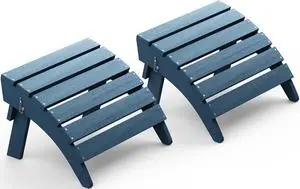 Folding Adirondack Chair Footrest Set of 2, Adirondack Ottomans Without Assembly, Blue Folding Adirondack Chair Footrest Set of 2, Adirondack Ottomans Without Assembly, Blue