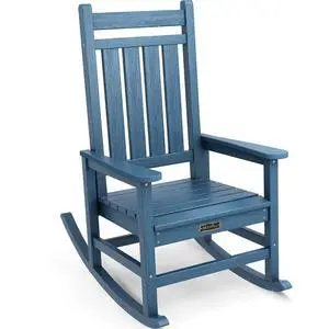HDPE Outdoor Rocking Chair, HDPE Rocking Chair for Adult, Blue HDPE Outdoor Rocking Chair, HDPE Rocking Chair for Adult, Blue