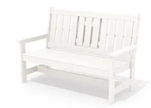 Outdoor Bench with Cup Holder, Oversized 58" HDPE Porch Bench Suitable for 3 Person, All Weather Patio Benches with High Backrest for Garden, Park, Yard, Front Porch, White Outdoor Bench with Cup Holder, Oversized 58" HDPE Porch Bench Suitable for 3 Person, All Weather Patio Benches with High Backrest for Garden, Park, Yard, Front Porch, White