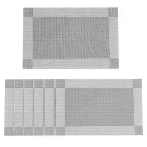 6-Pack Heat Resistant Placemats, Non-Slip Woven Vinyl Table Mats, Washable & Durable for Daily Meals, Indoor & Outdoor Use, Light Gray 6-Pack Heat Resistant Placemats, Non-Slip Woven Vinyl Table Mats, Washable & Durable for Daily Meals, Indoor & Outdoor Use, Light Gray