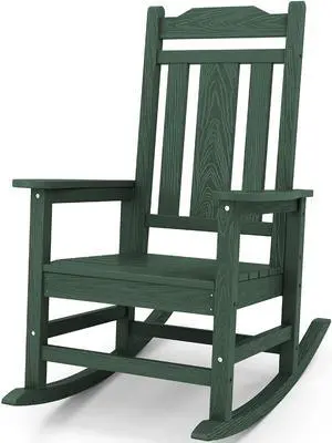 Outdoor Rocking Chair, Patio Rocking Chairs for Porch, HDPE Rocking Chair Outdoor for Adults, Heavy Duty Front Porch Rocker, Green Outdoor Rocking Chair, Patio Rocking Chairs for Porch, HDPE Rocking Chair Outdoor for Adults, Heavy Duty Front Porch Rocker, Green