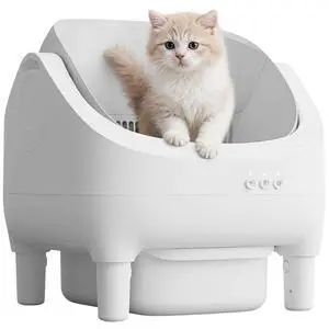 Open-Top Cat Litter Box Electric Auto-Cleaning System, Reliable Odor Management, Smart APP Support, 15L Large-Capacity Waste Bin, Trash Bags & Mat Included (White) Open-Top Cat Litter Box Electric Auto-Cleaning System, Reliable Odor Management, Smart APP Support, 15L Large-Capacity Waste Bin, Trash Bags & Mat Included (White)
