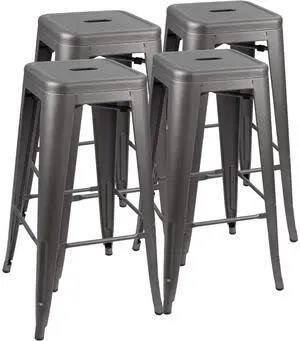 30 Inches Metal Bar Stools Industrial Barstools Stackable High Backless Stools Vintage Indoor Outdoor Stackable Kitchen Stools 30 Inches Metal Bar Stools Industrial Barstools Stackable High Backless Stools Vintage Indoor Outdoor Stackable Kitchen Stools