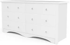 6 Drawer Dresser for Bedroom, Wood Dresser Wide Storage Organizer for Living Room Hallway Closets (White) 6 Drawer Dresser for Bedroom, Wood Dresser Wide Storage Organizer for Living Room Hallway Closets (White)