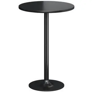 Round Bistro Pub Table Modern Style Metal Base MDF Top Cocktail Bar Table Counter Bar Height for Pub, Dining Room, Party (1, Full Black) Round Bistro Pub Table Modern Style Metal Base MDF Top Cocktail Bar Table Counter Bar Height for Pub, Dining Room, Party (1, Full Black)