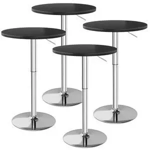 Bistro Pub Table Height Adjustable Round Bar Table 27.4-36 Inches, 360°Swivel Cocktail Table for Dining Room, Party, Café (4, Black-Silver) Bistro Pub Table Height Adjustable Round Bar Table 27.4-36 Inches, 360°Swivel Cocktail Table for Dining Room, Party, Café (4, Black-Silver)
