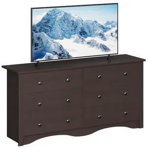 6 Wood Drawers Dresser for Bedroom, Double Dresser for TV up to 65 inch, TV Stand Storage Chest of Drawers for Living Room Hallway Entryway (Brown) 6 Wood Drawers Dresser for Bedroom, Double Dresser for TV up to 65 inch, TV Stand Storage Chest of Drawers for Living Room Hallway Entryway (Brown)