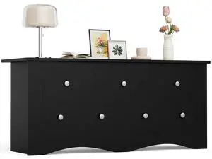 Dresser for Bedroom, 5 Wood Dresser, Chest of Drawers, for TV up to 65 inch, TV Stand Storage Chest of Drawers for Hallway Entryway (Black) Dresser for Bedroom, 5 Wood Dresser, Chest of Drawers, for TV up to 65 inch, TV Stand Storage Chest of Drawers for Hallway Entryway (Black)