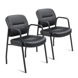 Office Guest Chair Reception Chair for Office Reception Lobby PU Leather Waiting Room Chair with Armrests Executive Office Chair Upholstered Set of 2 Office Guest Chair Reception Chair for Office Reception Lobby PU Leather Waiting Room Chair with Armrests Executive Office Chair Upholstered Set of 2