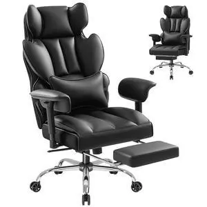 Big and Tall Gaming Chair Executive Ergonomic Office Chair with Foot Rest, Leather High Back 400LBS Heavy Duty Computer Chair with Lumbar Support Big and Tall Gaming Chair Executive Ergonomic Office Chair with Foot Rest, Leather High Back 400LBS Heavy Duty Computer Chair with Lumbar Support