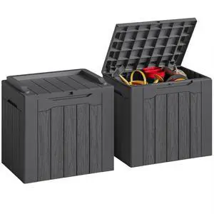 31 Gallon Resin Deck Box Waterproof Indoor Outdoor Storage Boxes for Patio Furniture Cushions and Garden Tools (Gray, 31gallon-2 Packs) 31 Gallon Resin Deck Box Waterproof Indoor Outdoor Storage Boxes for Patio Furniture Cushions and Garden Tools (Gray, 31gallon-2 Packs)
