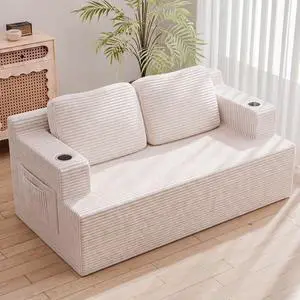 67 Cloud Couch Sofa 2 Seater Comfy Upholstered Loveseat Floor Sofa with High Density Memory Foam, No Assembly Required, Boneless Couch for Bedroom Living Room (White, Loveseat) 67 Cloud Couch Sofa 2 Seater Comfy Upholstered Loveseat Floor Sofa with High Density Memory Foam, No Assembly Required, Boneless Couch for Bedroom Living Room (White, Loveseat)