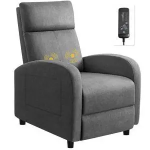 Massage Recliner Chair for Living Room Adjustable Fabric Reclining Chair Home Theater Seating Modern Winback Single Sofa for Adults with Footrest (Gray) Massage Recliner Chair for Living Room Adjustable Fabric Reclining Chair Home Theater Seating Modern Winback Single Sofa for Adults with Footrest (Gray)