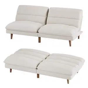 Futon Couch, Modern Futon Sofa Bed with Adjustable Backrest, Convertible Sleeper Sofa Bed for Small Apartments, Loveseat, Office (Corduroy, Beige) Futon Couch, Modern Futon Sofa Bed with Adjustable Backrest, Convertible Sleeper Sofa Bed for Small Apartments, Loveseat, Office (Corduroy, Beige)