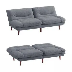 Futon Sofa Bed,69 Inch Futon Couch Convertible with Adjustable Backrest and Armrests, Recliner Sleeper Sofa for Small Spaces, Living Room, Office, Guest Room (Dark Grey-LinenLike) Futon Sofa Bed,69 Inch Futon Couch Convertible with Adjustable Backrest and Armrests, Recliner Sleeper Sofa for Small Spaces, Living Room, Office, Guest Room (Dark Grey-LinenLike)