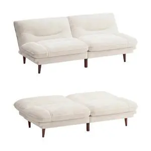 Futon Sofa Bed,69 Inch Futon Couch Convertible with Adjustable Backrest and Armrests, Recliner Sleeper Sofa for Small Spaces, Living Room, Office, Guest Room (Beige-Corduroy) Futon Sofa Bed,69 Inch Futon Couch Convertible with Adjustable Backrest and Armrests, Recliner Sleeper Sofa for Small Spaces, Living Room, Office, Guest Room (Beige-Corduroy)