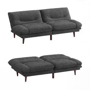 Futon Sofa Bed,69 Inch Futon Couch Convertible with Adjustable Backrest and Armrests, Recliner Sleeper Sofa for Small Spaces, Living Room, Office, Guest Room (Light Grey-LinenLike) Futon Sofa Bed,69 Inch Futon Couch Convertible with Adjustable Backrest and Armrests, Recliner Sleeper Sofa for Small Spaces, Living Room, Office, Guest Room (Light Grey-LinenLike)