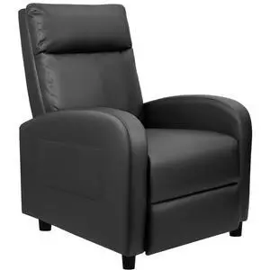 Modern PU Leather Recliners Chair Adjustable Home Theater Seating with Sofa Padded Cushion (Black), 72P0BK Modern PU Leather Recliners Chair Adjustable Home Theater Seating with Sofa Padded Cushion (Black), 72P0BK