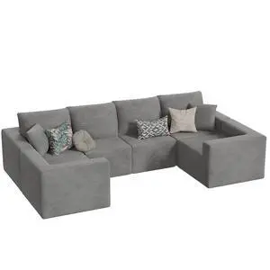 Boneless Couch with Deep Seat and Ottoman, Modular Sectional Sofa with Body Support, Corduroy Couches for Living Room, Apartments, Bedroom, No Assembly Required (Gray, Oversized) Boneless Couch with Deep Seat and Ottoman, Modular Sectional Sofa with Body Support, Corduroy Couches for Living Room, Apartments, Bedroom, No Assembly Required (Gray, Oversized)
