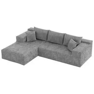 108 Cloud Sectional Couches, Boneless Couch Modular L-Shaped Sofa with Deep Seat, Modern Comfort Upholstered Sofas for Living Room, No Assembly Required (Chenille, Grey) 108 Cloud Sectional Couches, Boneless Couch Modular L-Shaped Sofa with Deep Seat, Modern Comfort Upholstered Sofas for Living Room, No Assembly Required (Chenille, Grey)