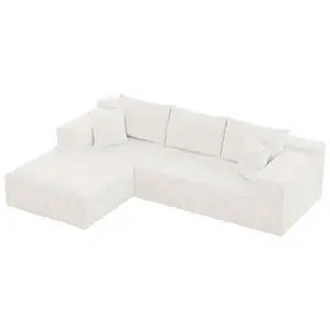 108 Cloud Sectional Couches, Boneless Couch Modular L-Shaped Sofa with Deep Seat, Modern Comfort Upholstered Sofas for Living Room, No Assembly Required (Chenille, Beige) 108 Cloud Sectional Couches, Boneless Couch Modular L-Shaped Sofa with Deep Seat, Modern Comfort Upholstered Sofas for Living Room, No Assembly Required (Chenille, Beige)