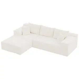 108 Cloud Sectional Couches, Boneless Couch Modular L-Shaped Sofa with Deep Seat, Modern Comfort Upholstered Sofas for Living Room, No Assembly Required (Corduroy, Beige) 108 Cloud Sectional Couches, Boneless Couch Modular L-Shaped Sofa with Deep Seat, Modern Comfort Upholstered Sofas for Living Room, No Assembly Required (Corduroy, Beige)