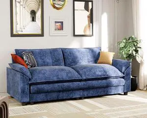 79.3" Loveseat Sofa,Deep Seat Love Seat, Comfy Chenille Couch Sleeper with Metal Frame, 2-Seater Couches with Throw Pillows for Living Room and Bedroom (Blue,Loveseat) 79.3" Loveseat Sofa,Deep Seat Love Seat, Comfy Chenille Couch Sleeper with Metal Frame, 2-Seater Couches with Throw Pillows for Living Room and Bedroom (Blue,Loveseat)