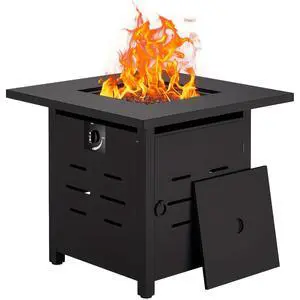 Propane Fire Pit Table, 28" Gas Fire Pits Table for Outside, 2 in 1 Propane Fire Pit 40,000 BTU with Lava Rocks, Waterproof Cover and Lid Propane Fire Pit Table, 28" Gas Fire Pits Table for Outside, 2 in 1 Propane Fire Pit 40,000 BTU with Lava Rocks, Waterproof Cover and Lid