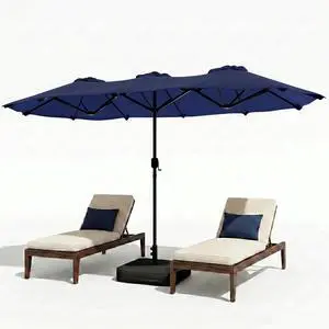 15FT Large Patio Umbrella with Base Included, Outdoor Double sided Umbrellas with Crank Handle, Rectangle Table Umbrella for Pool Lawn Garden Market 15FT Large Patio Umbrella with Base Included, Outdoor Double sided Umbrellas with Crank Handle, Rectangle Table Umbrella for Pool Lawn Garden Market