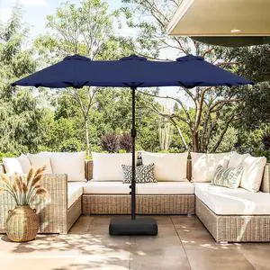 13FT Large Patio Umbrellas with Base Included, Outdoor Double sided Pool Umbrellas with Crank Handle, Large Rectangle Table Umbrella for Poolside Backyard Market, Navy Blue 13FT Large Patio Umbrellas with Base Included, Outdoor Double sided Pool Umbrellas with Crank Handle, Large Rectangle Table Umbrella for Poolside Backyard Market, Navy Blue