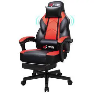 Ergonomic Gaming Chair for Adults, PU Leather Office Seat with Head & Foot Rests (Red) Ergonomic Gaming Chair for Adults, PU Leather Office Seat with Head & Foot Rests (Red)