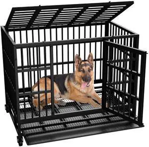 48/38 "Heavy Duty Indestructible Dog Cages Double Door Escape Cage Kennel, Reinforced Metal Pet Cage, Oversized XL XXL Cage for Large Dogs with Removable Tray 48/38 "Heavy Duty Indestructible Dog Cages Double Door Escape Cage Kennel, Reinforced Metal Pet Cage, Oversized XL XXL Cage for Large Dogs with Removable Tray