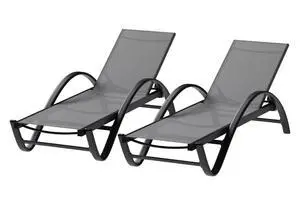 2 PCS Outdoor Chaise Lounges Chair with Wheels Aluminum Reclining Patio Lounge Chairs with 5 Adjustable Position Recliner 2 PCS Outdoor Chaise Lounges Chair with Wheels Aluminum Reclining Patio Lounge Chairs with 5 Adjustable Position Recliner