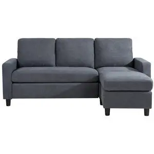 Convertible Sectional Sofa Couch, L-Shaped Couch with Reversible Chaise, 3-Seater Upholstered Sofa Sectional for Small Space Living Room, Bedroom or Office(Blue Gray) Convertible Sectional Sofa Couch, L-Shaped Couch with Reversible Chaise, 3-Seater Upholstered Sofa Sectional for Small Space Living Room, Bedroom or Office(Blue Gray)