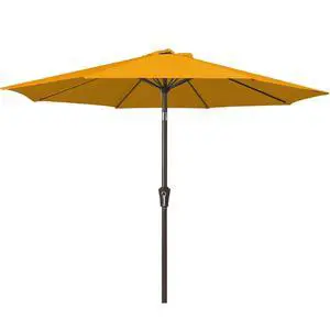 Outdoor Patio Umbrella 9FT Outdoor Table Umbrella with Push Button Tilt and Crank, Market Umbrellas 8 Sturdy Ribs UV Protection Waterproof for Garden, Deck, Pool (Bright Orange) Outdoor Patio Umbrella 9FT Outdoor Table Umbrella with Push Button Tilt and Crank, Market Umbrellas 8 Sturdy Ribs UV Protection Waterproof for Garden, Deck, Pool (Bright Orange)