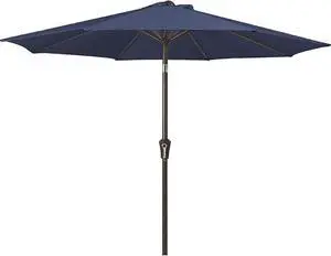 Outdoor Patio Umbrella 9FT Outdoor Table Umbrella with Push Button Tilt and Crank, Market Umbrellas 8 Sturdy Ribs UV Protection Waterproof for Garden, Deck, Pool (Purplish Blue) Outdoor Patio Umbrella 9FT Outdoor Table Umbrella with Push Button Tilt and Crank, Market Umbrellas 8 Sturdy Ribs UV Protection Waterproof for Garden, Deck, Pool (Purplish Blue)