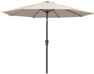 9FT Outdoor Patio Umbrella Market Umbrella with Push Button Tilt and Crank, Outdoor Table Umbrellas 8 Sturdy Ribs UV Protection Waterproof for Garden, Deck, Backyard, Pool (Cream Beige) 9FT Outdoor Patio Umbrella Market Umbrella with Push Button Tilt and Crank, Outdoor Table Umbrellas 8 Sturdy Ribs UV Protection Waterproof for Garden, Deck, Backyard, Pool (Cream Beige)