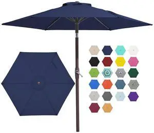 7.5FT Patio Umbrella Outdoor Market Umbrella with 6 Sturdy Ribs, Push Button Tilt/Crank Table Umbrella for Garden, Deck, Backyard and Pool, Navy 7.5FT Patio Umbrella Outdoor Market Umbrella with 6 Sturdy Ribs, Push Button Tilt/Crank Table Umbrella for Garden, Deck, Backyard and Pool, Navy