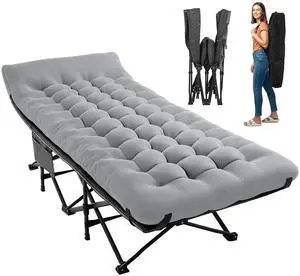 Camping Cot for Sleeping 28" Extra Wide, Heavy-Duty 1200D Oxford Foliding Cots for Adults Portable with Mattress, Carry Bag for Guest, Travel, Hiking, Gray Camping Cot for Sleeping 28" Extra Wide, Heavy-Duty 1200D Oxford Foliding Cots for Adults Portable with Mattress, Carry Bag for Guest, Travel, Hiking, Gray